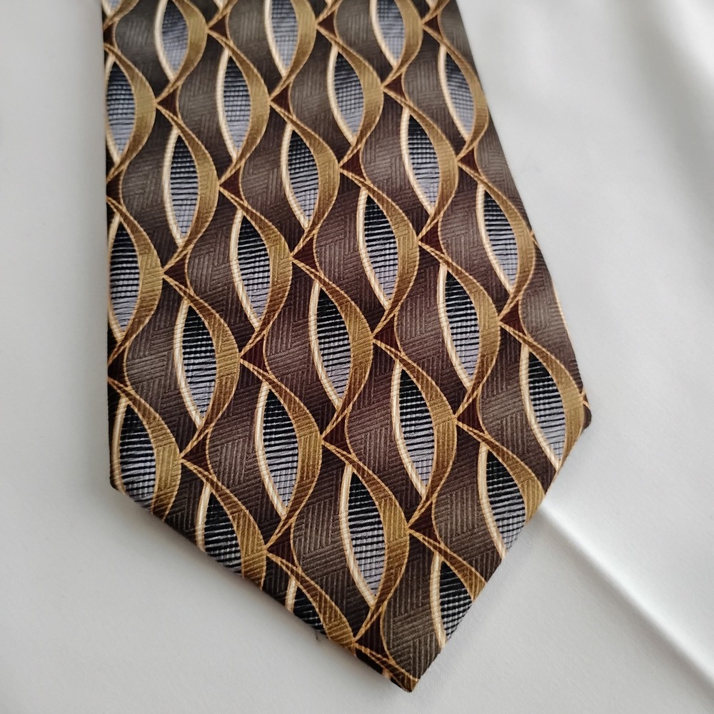 CHRISTIAN PELINI Men's Silk Necktie Designer Eye- Like Pattern Multi Color